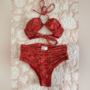 RHODE Red Floral Bikini
